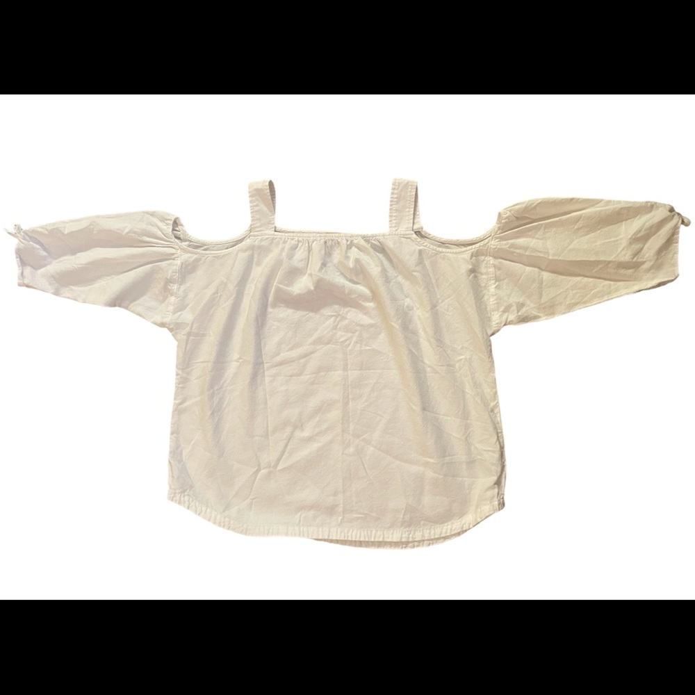 Madewell Women's Cold Shoulder White Blouse Shirt Top Size Large
